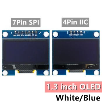 1,3-инчов OLED-модул SPI/IIC I2C за връзка бяло/синьо 128X64 LCD led дисплейный модул 1,3 