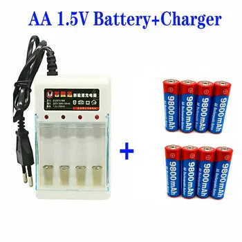 4-16 бр. нов етикет AA батерия 9800 mah, акумулаторна батерия AA 1,5 В, акумулаторна нова Alcalinas Drummey + безплатна доставка
