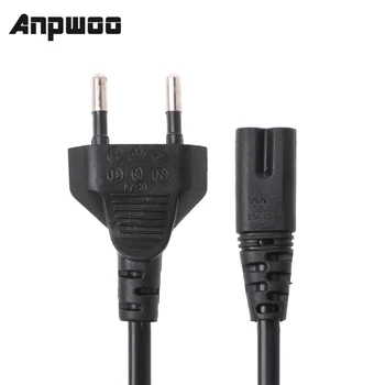 ANPWOO, 1 бр., 0,6 М, 2 крака, пинов захранващ кабел AC EU, Висококачествен Проводник, захранващ кабел за настолен лаптоп