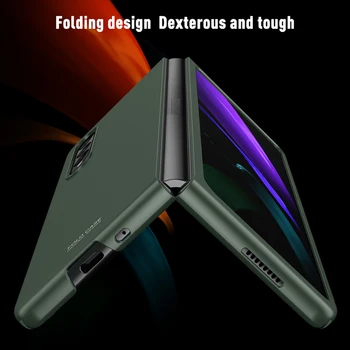 FLOVEME Защитен калъф с пълно покритие за Samsung Galaxy Z Fold 3-5 g, устойчив на удари калъф за Galaxy Z Fold 3 бр., калъф за телефон, чувствах кожата
