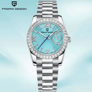 PAGANI DESIGN 2023 Нови дамски часовници с диаманти, маркови луксозни кварцови часовници за жени, подарък, модерен дамски часовник със сапфир стъкло, дата на излизане