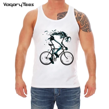 Износени Велосипеден жилетка За мъжете, Забавен дизайн на велосипед с виртуален скелет, майк, Модни блузи в стил на Черепа