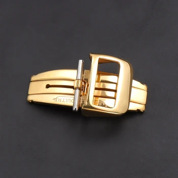 Класическата Закопчалка от неръждаема стомана, 16 мм, 18 мм 316L, Сгъваема Обтегач За каишка за часовник, Сребристо-Златно Лого Rosegold