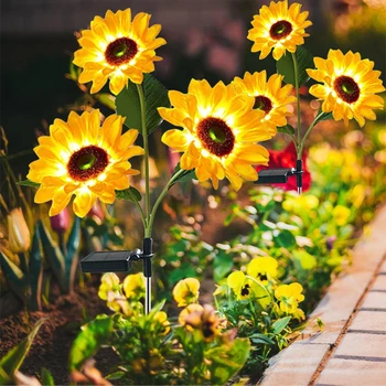 На слънчева светлина Ditanpu Sunflower Външни led Водоустойчива Цветни Светлини Градински Интериор Лампа за Кола от Изкуствени Декорации Пътека Поляна