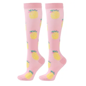 Спортни чорапи Фини Ластични чорапи за телета, Компресия Чорапи, Модни Чорапогащи с принтом, Трикотажни Удобни Високи чорапи, Чорапи Унисекс 