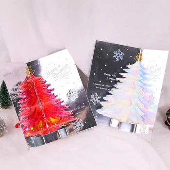 3D Коледни картички ръчна изработка за с поздравителна картичка с конвертами, покани за коледно Дърво, подаръци за Коледа, Нова Година, Деня на благодарността