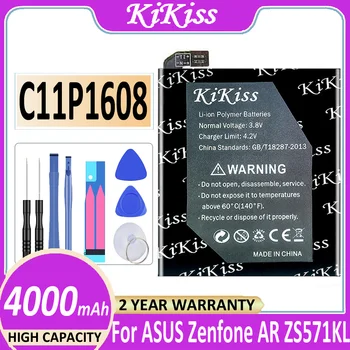 4000 ма KiKISS За ASUS C11P1608 Батерия за телефон ASUS Zenfone AR ZS571KL A002 A002A Batteria + Подарък Инструменти