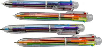 50 бр Своеобразна химикалка писалка 6-в-1-Различни цветове, прибиращи химикалки за гладко писма, канцеларски материали