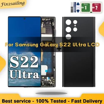 AMOLED LCD дисплей За Samsung S22 Ultra LCD Сензорен дисплей, Дигитайзер, Замяна за S22 Ultra 5G LCD S908 S908B S908U