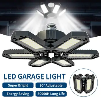 Led гаражни светлини с 10 регулируеми панели E26/E27 Тавана работно лампа 80W 150W 6500K за промишлено осветление работилница