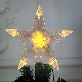 Led коледно дърво със златен блясък, Желязна звезда, коледни украси за дома, Коледни декорации 2024, Нова година