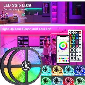Led лента със Задно LED 1-5 м 10 м 15 м 20 м и 30 м Неонови лампи Luces Цветен Led RGB Подсветката на телевизора led лампи за декорация на спалнята