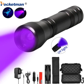 UV фенерче с мащабируема функция, фенерче, детектор на петна от урина на домашни любимци, Мини-UV-лампа Scorpion, използването на батерии 18650, UV-лампа