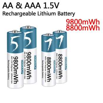 Батерия тип АА/ААА 1,5 В, акумулаторна полимерна литиево-йонна батерия тип АА/ААА за мишка с дистанционно управление, малък вентилатор, електрическа играчка