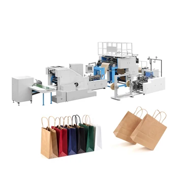 машина за производство на хартиени опаковки craft /kraft food, плосък машина за производство на хартиени торбички с дръжка