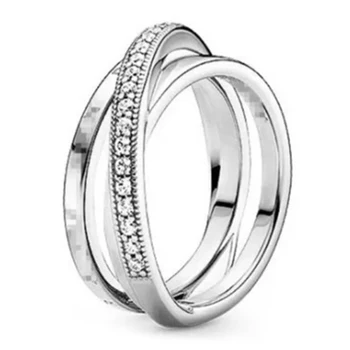 Многослойно пръстен от този 925 сребро, Кръгъл пръстен За Модерните жени, Годежни пръстени, Сватбени декорации
