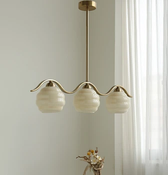 Полилей във френски стил Баухаус, романтична сметана стил, спалня, реколта стъклени лампи