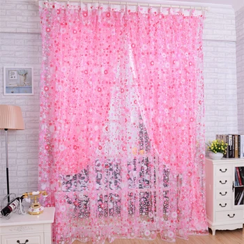 Розово малко цвете офсетен печатни екран за спални, хол, тераси, преградни стени, завеса, готов завеса на едро