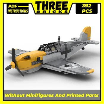 Строителни тухли Moc Модел самолет Messerschmitt Bf 109 F2 Технология Модулни единици, Подаръци, Играчки за деца, Комплекти за сглобяване със собствените си ръце