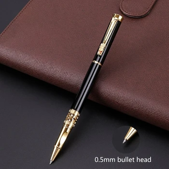 Цельнометаллическая Химикалка химикалка с метален валяк от месинг и мед, Офис бизнес-дръжка за мъже, Обвинени подарък писалка за писане