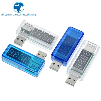 Цифров USB-тестер на ток за зареждане на мобилни устройства, измерване на напрежение, мини-USB зарядно устройство, волтметър, амперметър, прозрачен